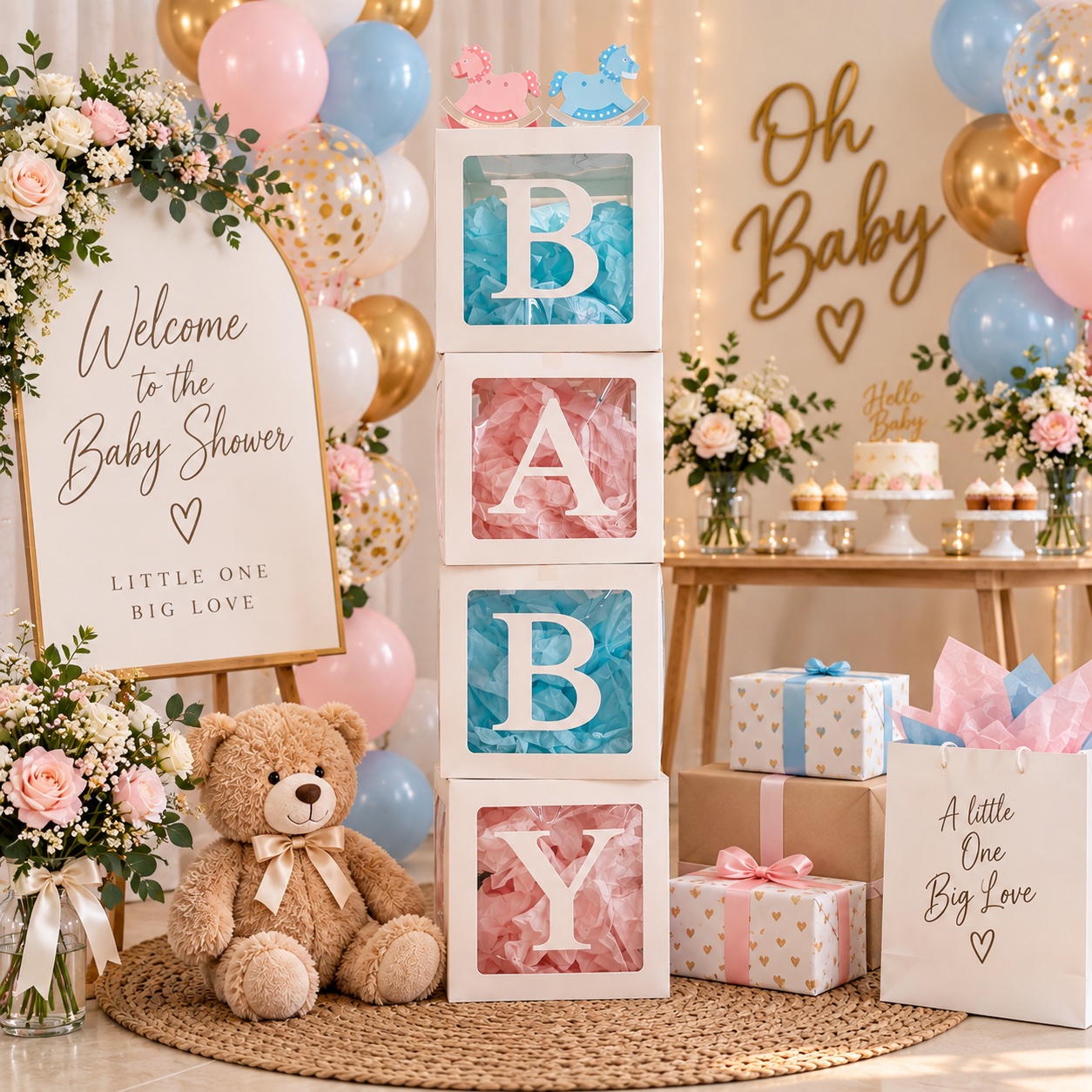 Baby shower BABY letter boxes