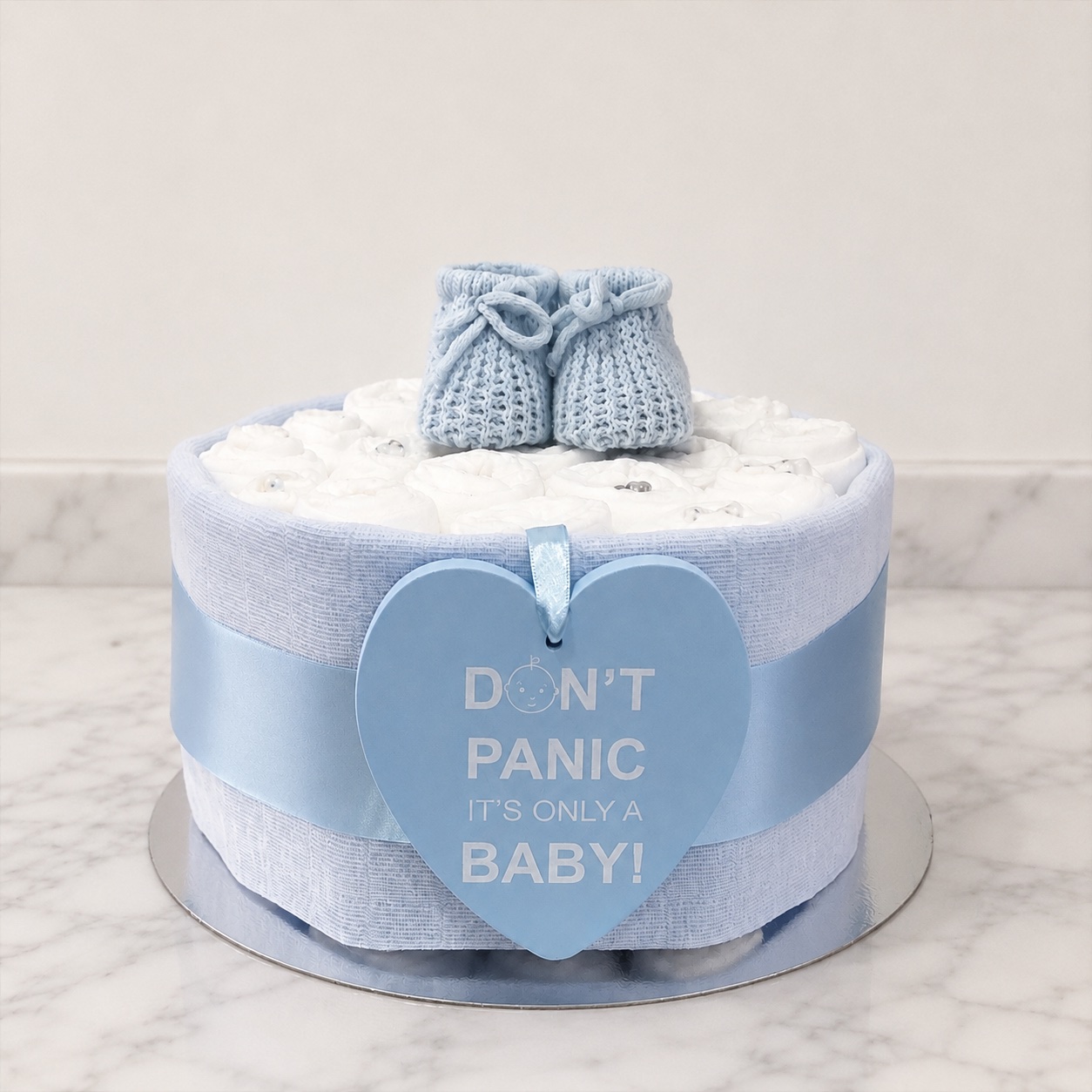 Blue 1 Tier Nappy Cake