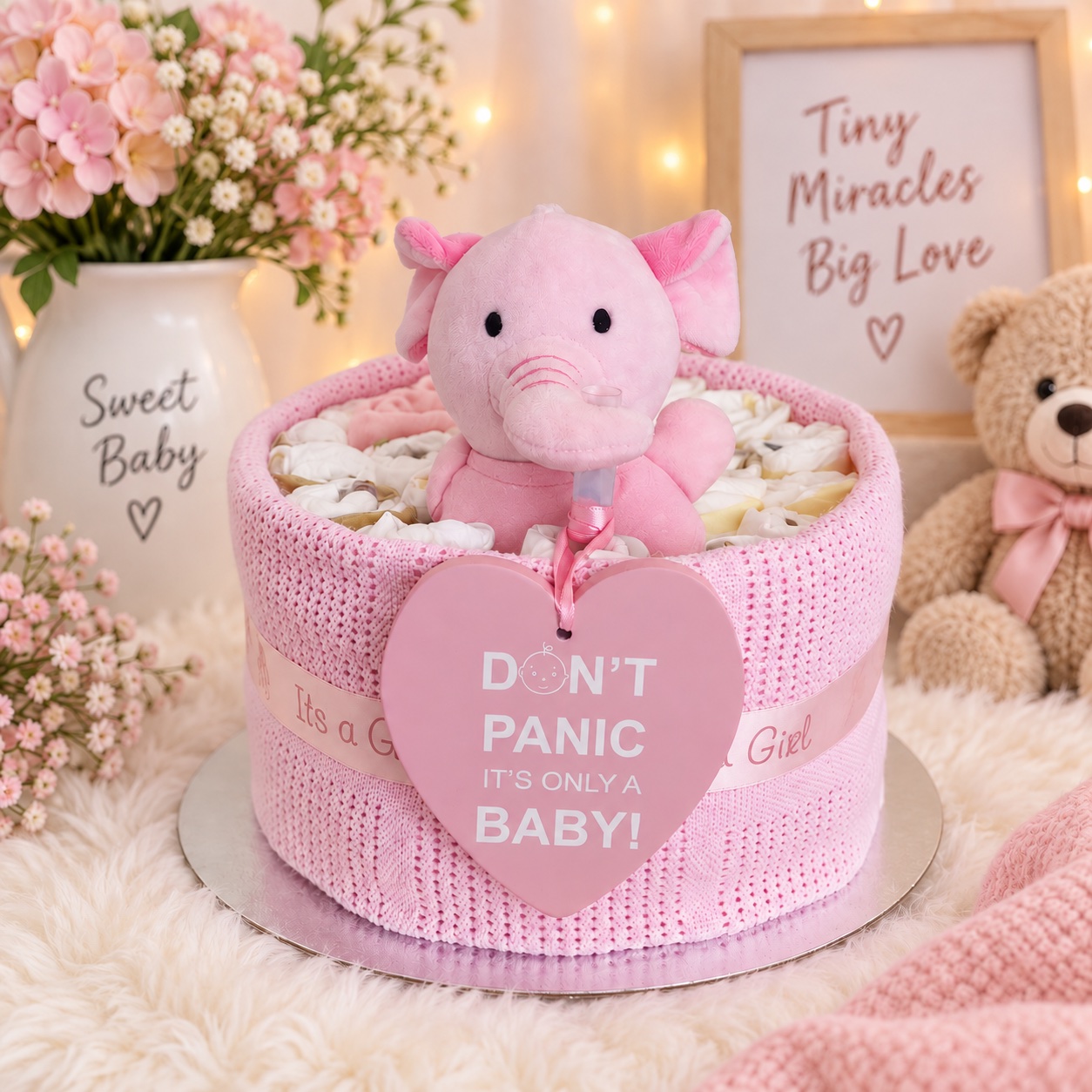 Don't Panic 1 Tier Nappy Cake