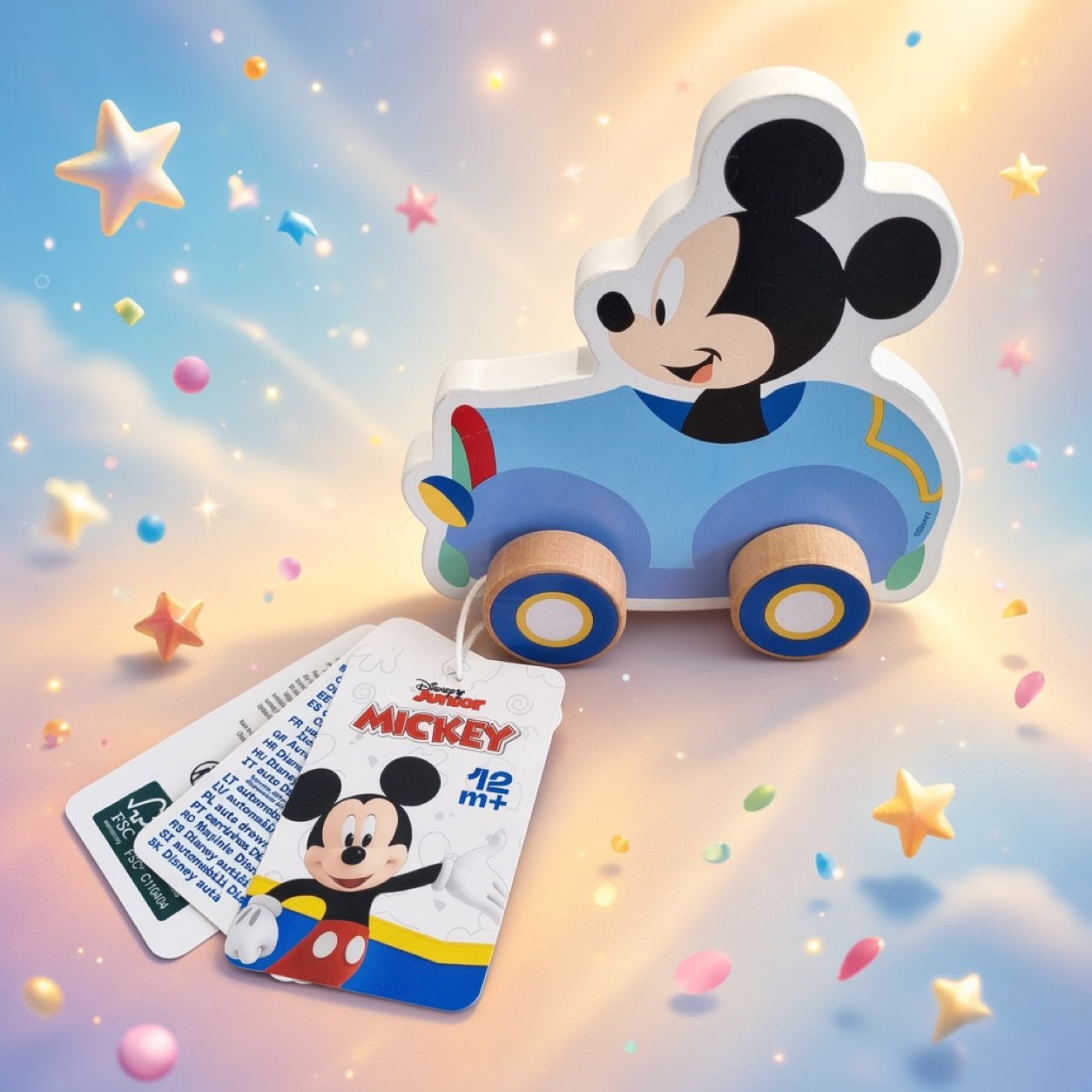 Mickey Mouse wooden roll-along toy