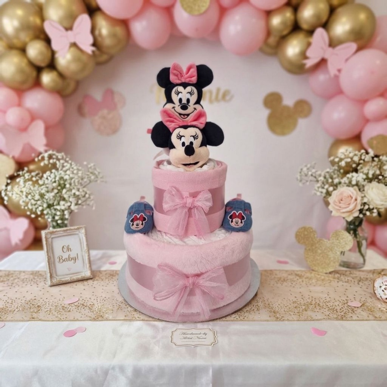 Minnie Mouse 2 Tier Nappy Cake