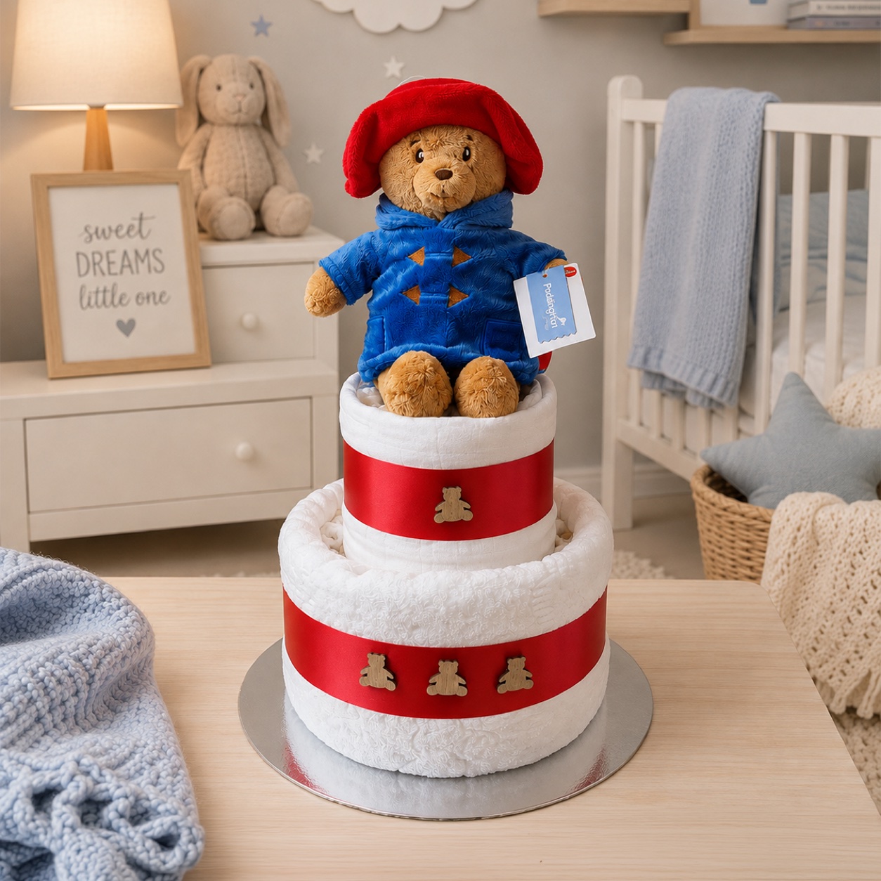 Paddington Bear 2 Tier Nappy Cake