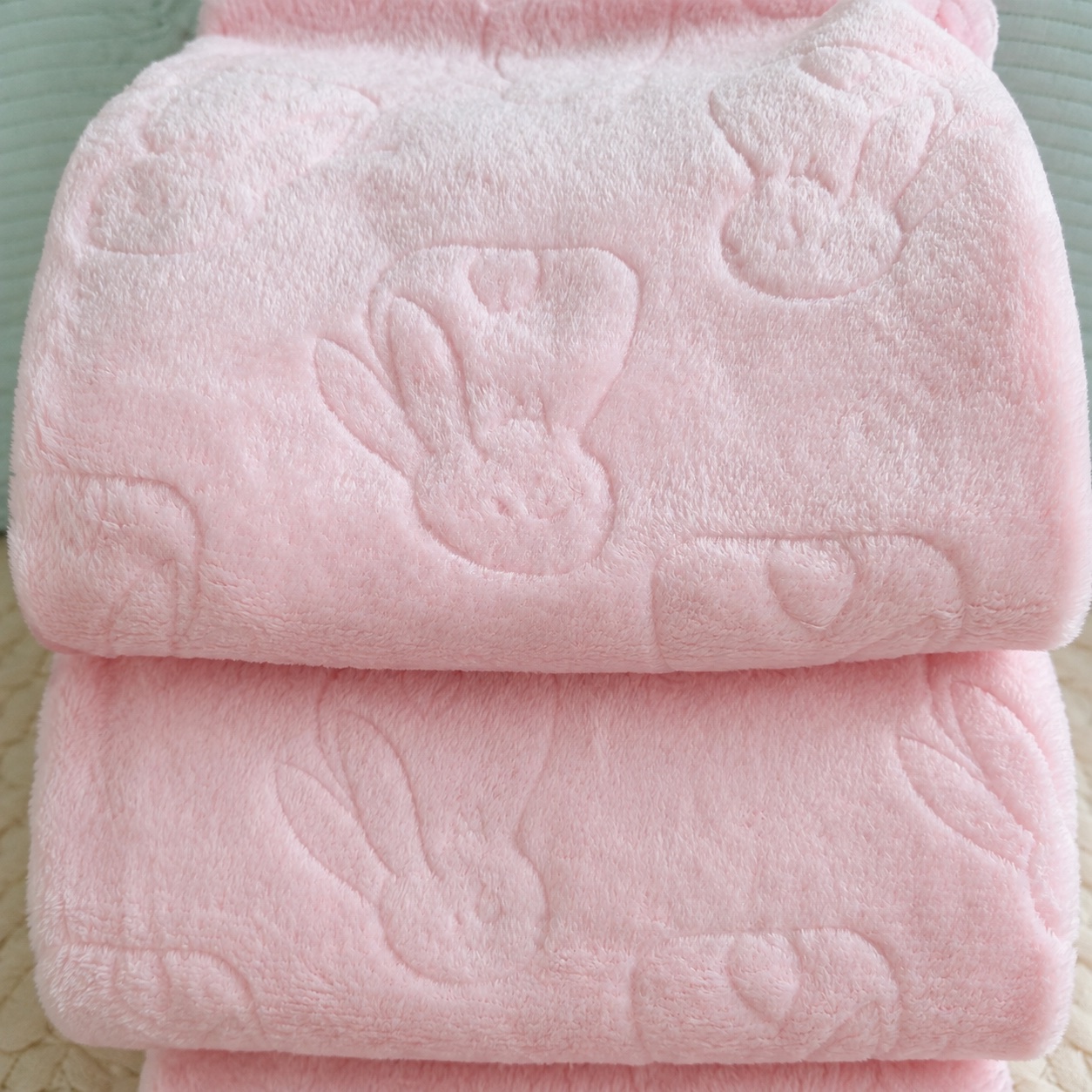 Soft pink embossed baby blanket