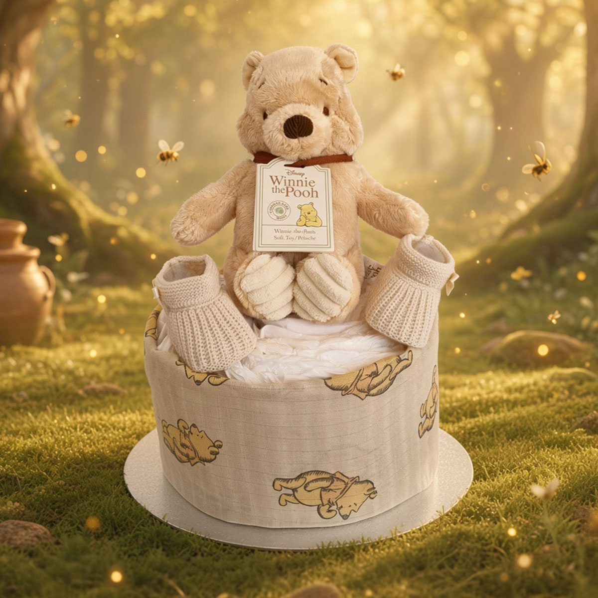 Winnie The Pooh 1 Tier Nappy Cake
